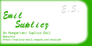 emil suplicz business card